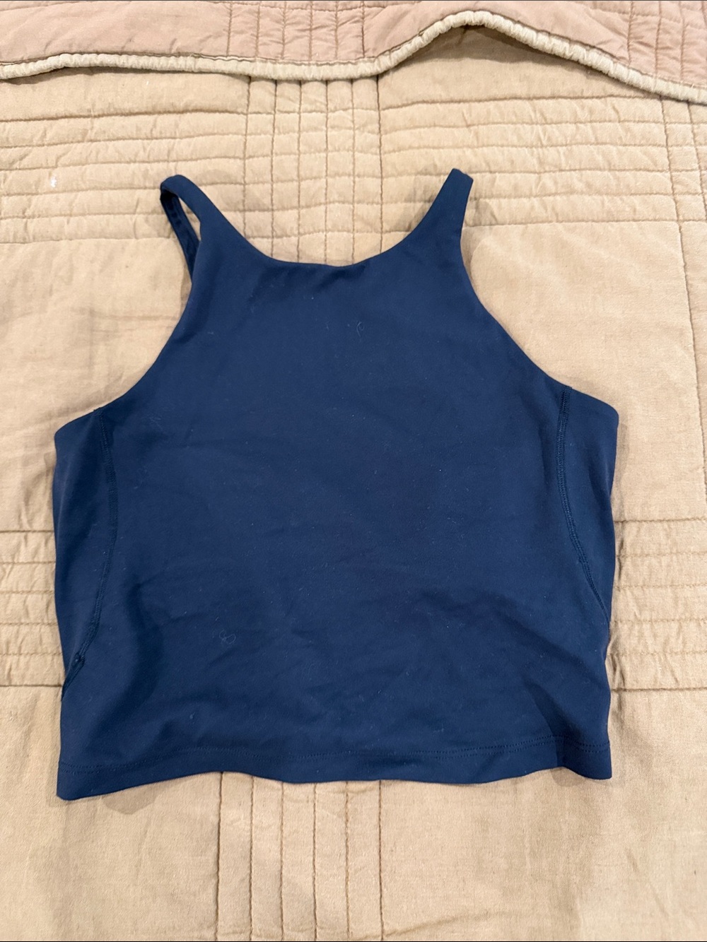 Women’s Lululemon High-Neck Black Crop Tank Top w/Cutout Back - Size 6